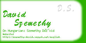 david szemethy business card